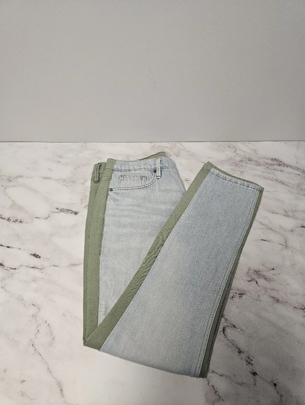 Frame Denim Le Beau 100% Cotton Colorblock Blue Boy friend Jeans 25‎ Preowned